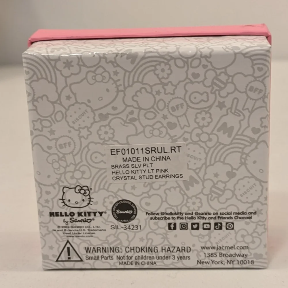 Hello Kitty Kitten Earrings NIB Silver Plated